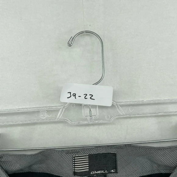 O'Neill Chino Shorts Mens Sz 29 Gray Plaid Slash Pockets Zip Houndstooth Midrise - Picture 11 of 11